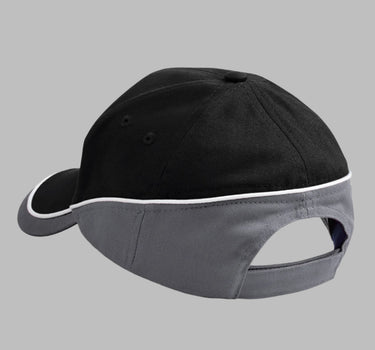 Beechfield Teamwear Competetion Cap Adjustable Black Graphite Grey White Sort Grå  Hvid  CB171