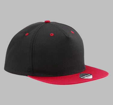 Beechfield 5 Panel Contrast Snapback Black Classic Red Sort Rød CB610C