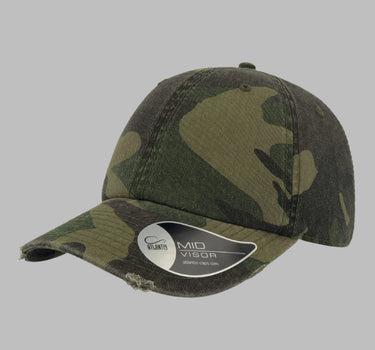 Atlantis Dad Hat Destroyed Adjustable Camouflage Grøn AT664
