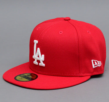 New Era MLB Los Angeles LA Dodgers 59Fifty Essential Fitted Scarlet Red White Rød Hvid 10047498