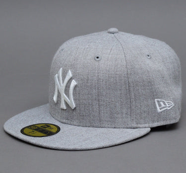 New Era MLB New York NY Yankees 59Fifty Essential Fitted Heather Grey White Grå Hvid 11044974
