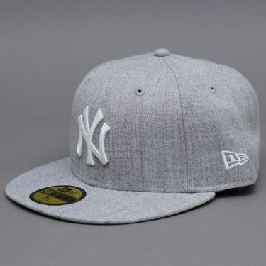 New Era MLB New York NY Yankees 59Fifty Essential Fitted Heather Grey White Grå Hvid 11044974