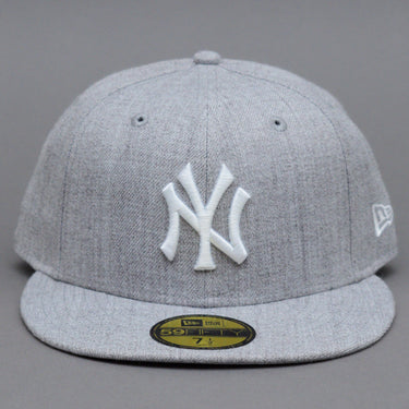 New Era MLB New York NY Yankees 59Fifty Essential Fitted Heather Grey White Grå Hvid 11044974