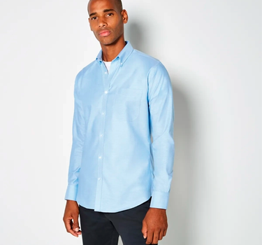 Kustom Kit - Men`s Slim Fit Workwear Oxford Shirt Long Sleeve - Skjorte Med Eget Logo