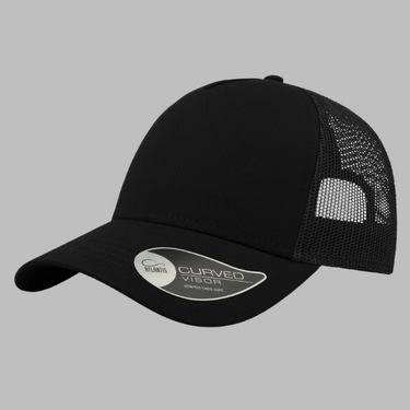Atlantis Rapper Cotton Cap Trucker Snapback Black Black Sort AT511
