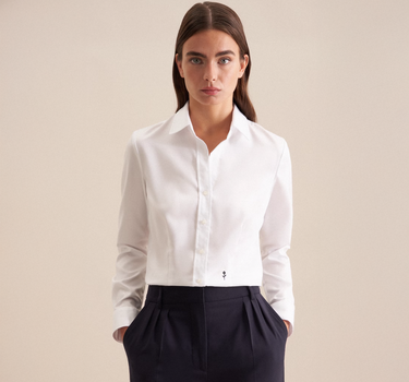Seidensticker - Women´s Blouse Regular Fit Fine Twill Longsleeve - Skjorte Med Eget Logo
