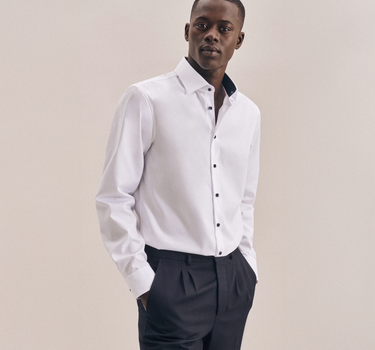 Seidensticker - Men´s Shirt Poplin Shaped Fit Long Sleeve - Skjorte Med Eget Logo