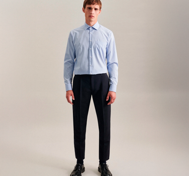 Seidensticker - Men´s Shirt Slim Fit Check/Stripes Long Sleeve - Skjorte Med Eget Logo