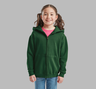 Fruit of the Loom - Kids´ Classic Hooded Sweat Jacket - Hoodie Med Eget Logo