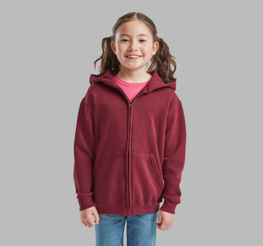 Fruit of the Loom - Kids´ Classic Hooded Sweat Jacket - Hoodie Med Eget Logo