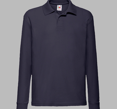 Fruit of The Loom - Kids´ Long Sleeve 65/35 Polo - Børn Langærmet Polosweatshirt F504K