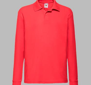 Fruit of The Loom - Kids´ Long Sleeve 65/35 Polo - Børn Langærmet Polosweatshirt F504K