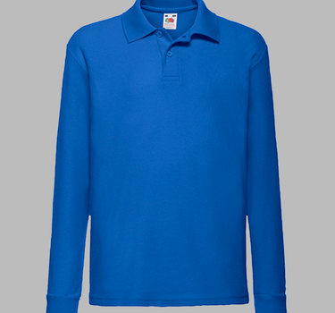 Fruit of The Loom - Kids´ Long Sleeve 65/35 Polo - Børn Langærmet Polosweatshirt F504K