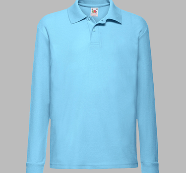 Fruit of The Loom - Kids´ Long Sleeve 65/35 Polo - Børn Langærmet Polosweatshirt F504K