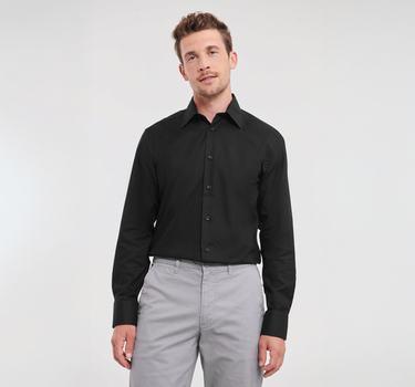 Russel Collection - Men´s L/S Easy Care Tailored Oxford Shirt - Skjorte Med Eget Logo