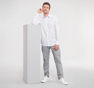 Russel Collection - Men´s L/S Easy Care Tailored Oxford Shirt - Skjorte Med Eget Logo