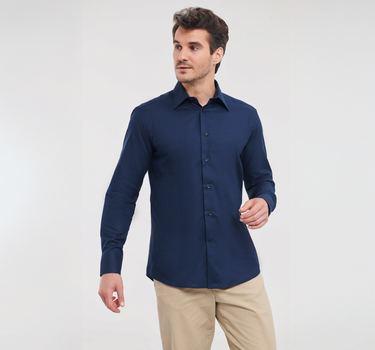 Russel Collection - Men´s L/S Easy Care Tailored Oxford Shirt - Skjorte