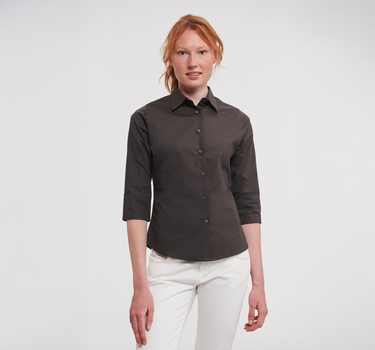 Russel Collection - Ladies´ L/S Easy Care Fitted Shirt - Skjorte Med Eget Logo
