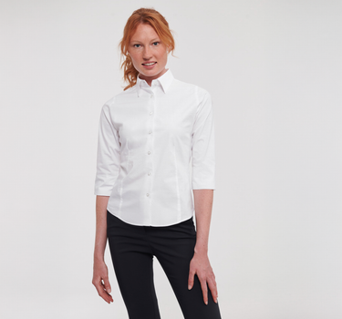 Russel Collection - Ladies´ L/S Easy Care Fitted Shirt - Skjorte Med Eget Logo