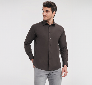 Russel Collection - Men´s L/S Easy Care Fitted Shirt - Skjorte Med Eget Logo