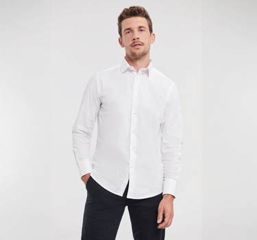 Russel Collection - Men´s L/S Easy Care Fitted Shirt - Skjorte Med Eget Logo