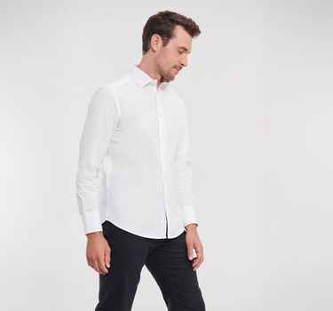 Russel Collection - Men´s L/S Easy Care Fitted Shirt - Skjorte Med Eget Logo