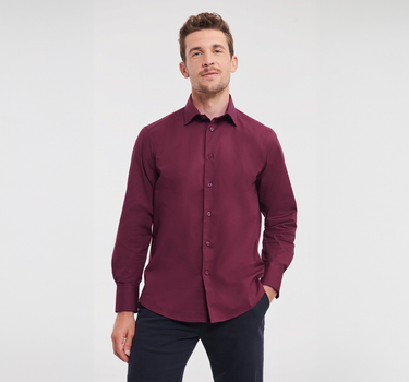 Russel Collection - Men´s L/S Easy Care Fitted Shirt - Skjorte Med Eget Logo