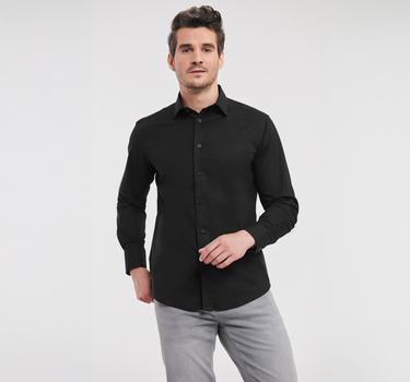 Russel Collection - Men´s L/S Easy Care Fitted Shirt - Skjorte Med Eget Logo