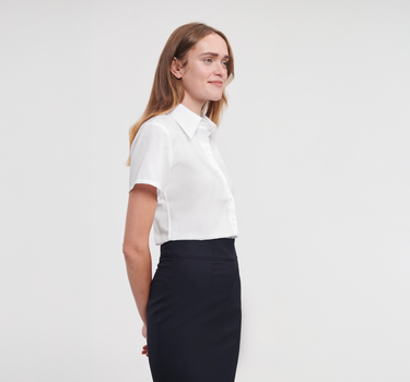 Russel Collection - Ladies´ Short Sleeve Ultimate Non-Iron Shirt - Skjorte Med Eget Logo