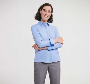 Russel Collection - Ladies´ L/S Ultimate Stretch Shirt - Skjorte Med Eget Logo