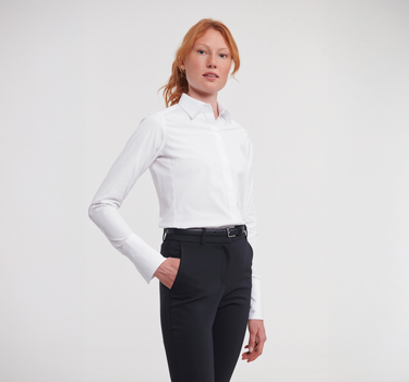 Russel Collection - Ladies´ L/S Ultimate Stretch Shirt - Skjorte Med Eget Logo