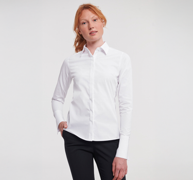 Russel Collection - Ladies´ L/S Ultimate Stretch Shirt - Skjorte Med Eget Logo
