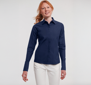 Russel Collection - Ladies´ L/S Ultimate Stretch Shirt - Skjorte Med Eget Logo