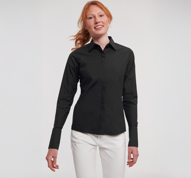 Russel Collection - Ladies´ L/S Ultimate Stretch Shirt - Skjorte Med Eget Logo