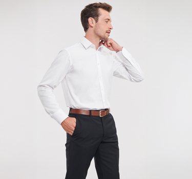 Russel Collection - Men´s L/S Herringbone Shirt - Skjorte Med Eget Logo