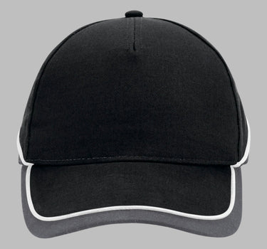 Beechfield Teamwear Competetion Cap Adjustable Black Graphite Grey White Sort Grå  Hvid  CB171