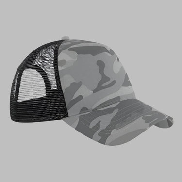 Beechfield Camo Trucker Snapback Trucker Arctic Camo Black Sort CB694