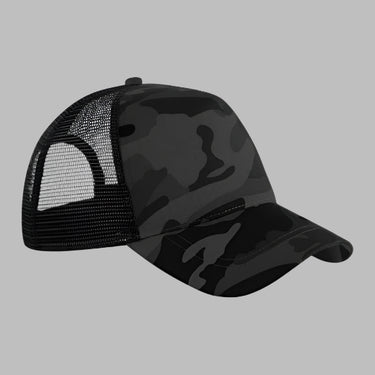 Beechfield Camo Trucker Snapback Trucker Midnight Camo Black Sort CB694