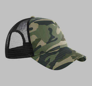Beechfield Camo Trucker Snapback Trucker Jungle Camo Black Sort CB694