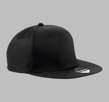 Beechfield 5 Panel Rapper Cap Snapback Black Sort CB610