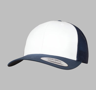 Flexfit Retro Colored Front Trucker Snapback 6606CF Navy White Blå Hvid