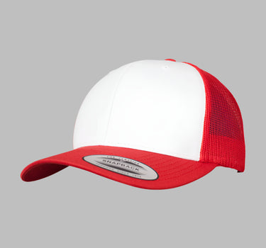 Flexfit Retro Colored Front Trucker Snapback 6606CF Red White Rød Hvid