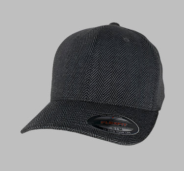 Flexfit Baseball Herringbone Flexfit 6277SP Black Grey Sort Grå