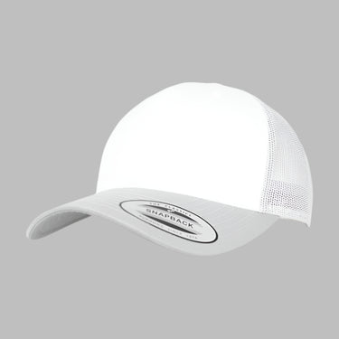 Flexfit Retro Colored Front Trucker Snapback 6606CF Silver White Sølv Hvid