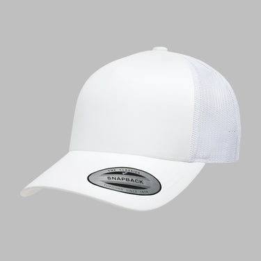 Flexfit Yupoong Trucker 5 Panel Snapback 6506 White Hvid