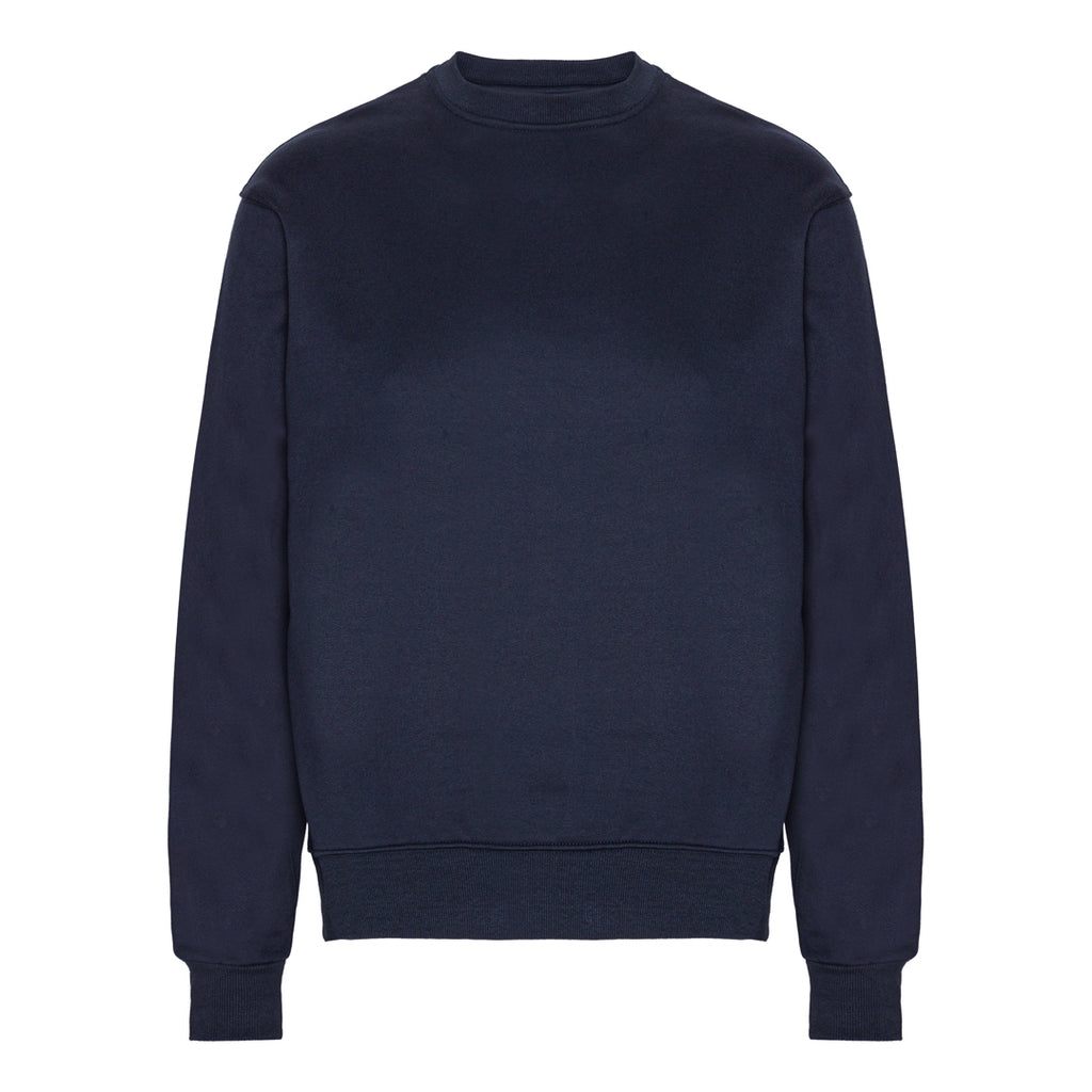 Blank Heavy Crew Neck Organic Crew neck Blue Navy Blå ST705