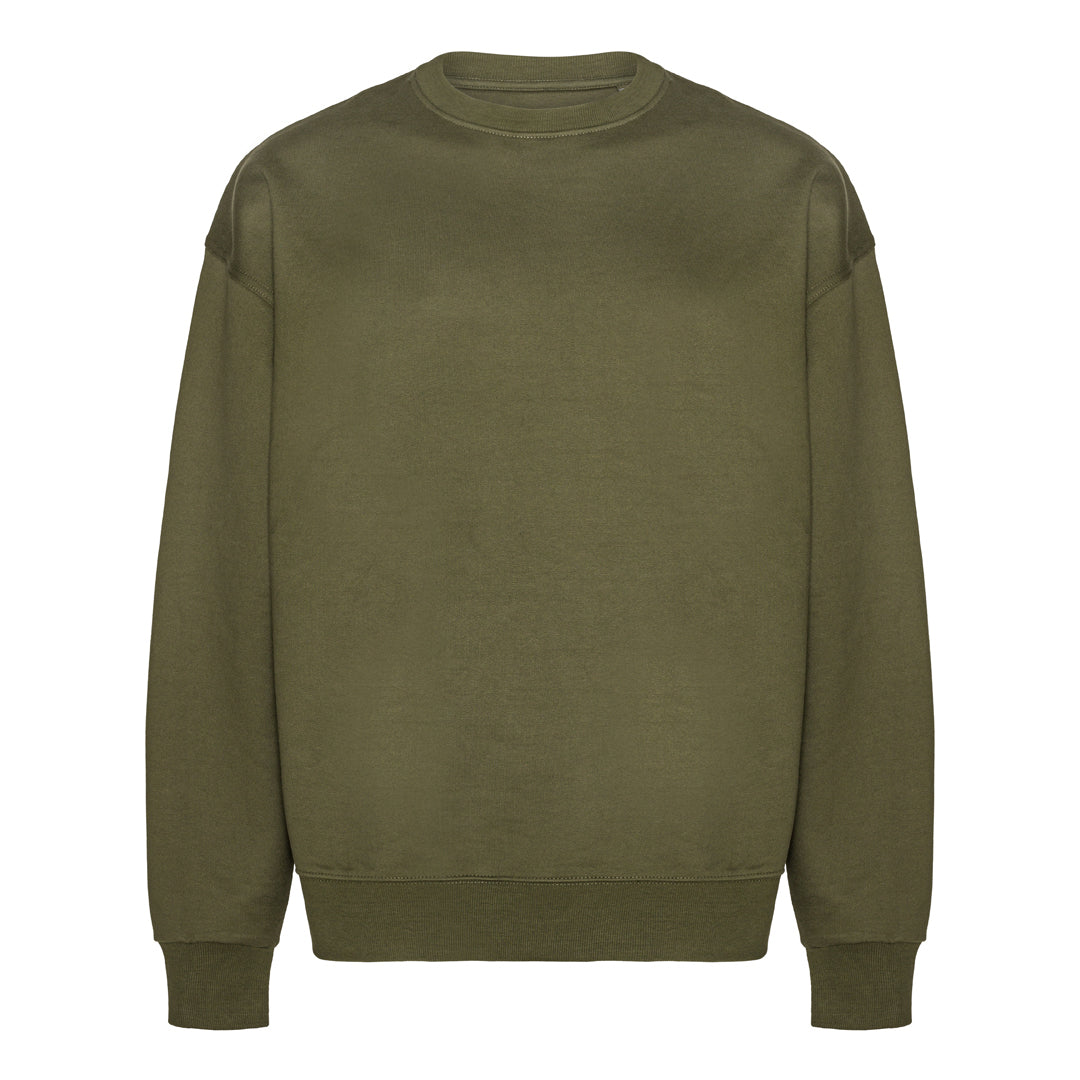 Blank Heavy Crew Neck Organic Crew neck New Army Grøn ST705