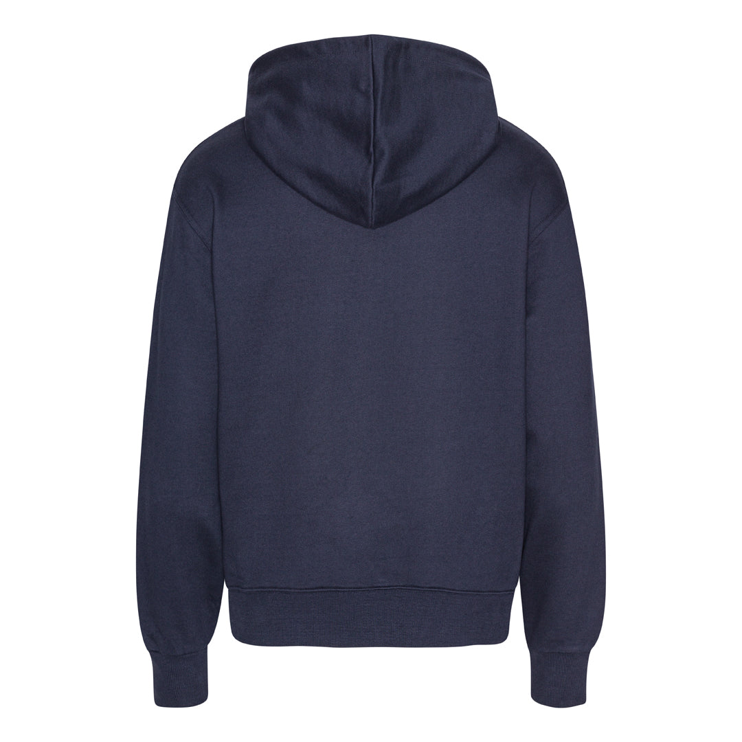 Blank Heavy Hooded Organic Hoodie Blue Navy Blå ST715