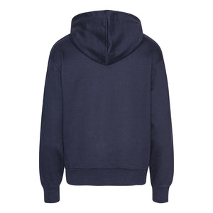 Blank Heavy Hooded Organic Hoodie Blue Navy Blå ST715