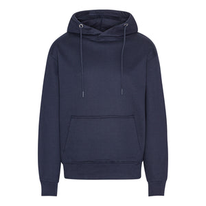 Blank Heavy Hooded Organic Hoodie Blue Navy Blå ST715